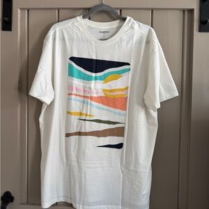 Goodfellow & Co Men's White Tee with Colorful Abstract Design